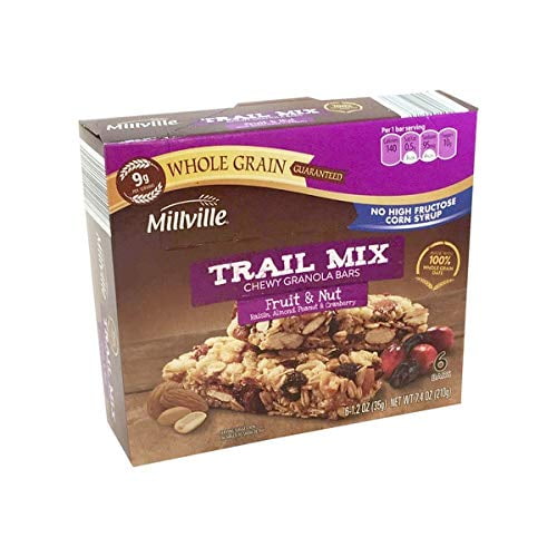 Millville Whole Grain Fruit And Nut Trail Mix Chewy Granola Bars - 6 Ct - Walmartcom