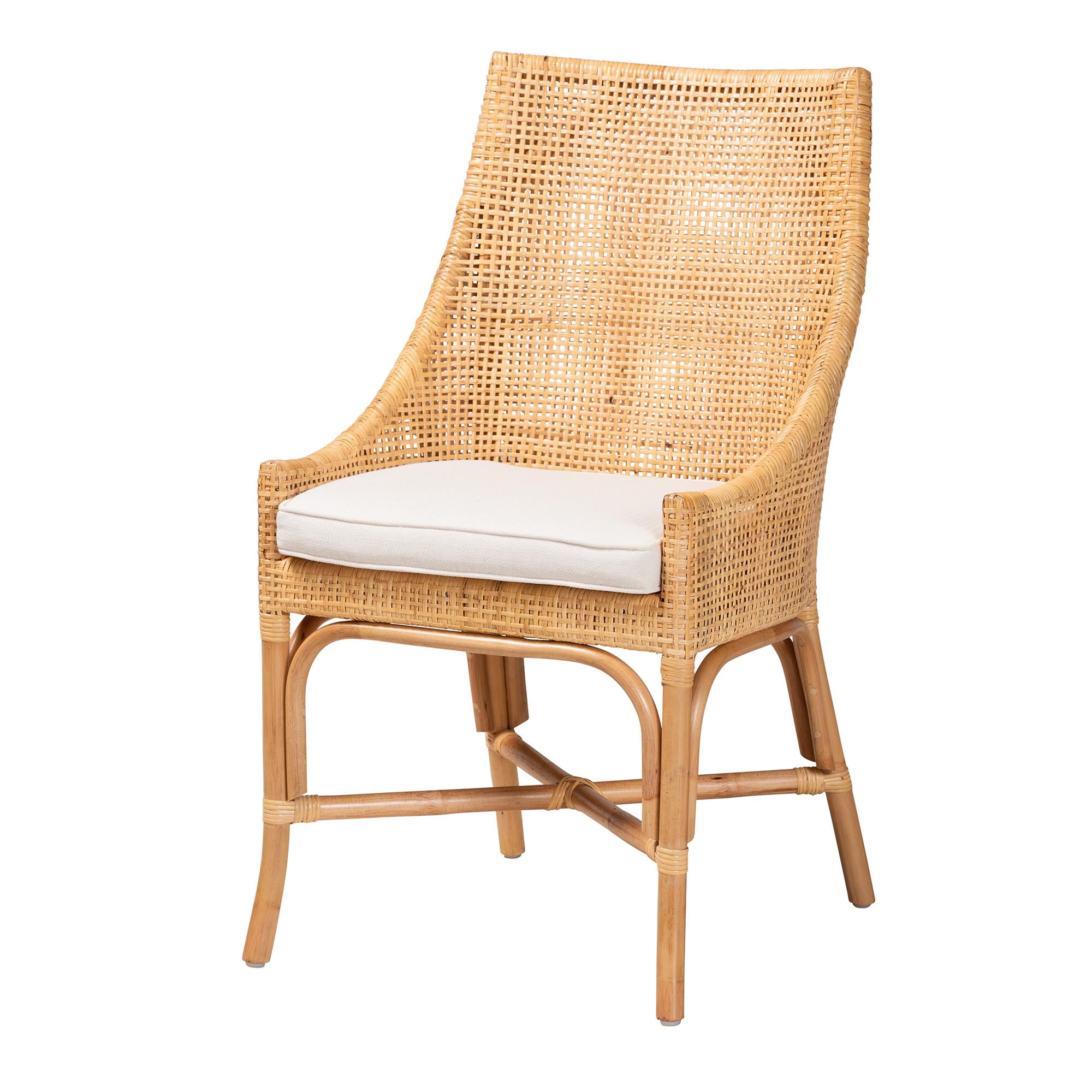 Bali & pari Bella Rattan BOHO Dining Chair, Natural Brown