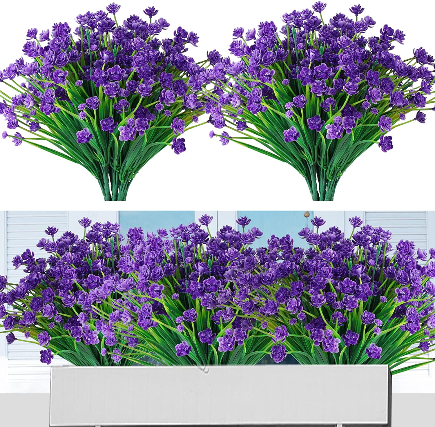 Morttic Artificial Flowers for Outdoors Plastic UV Resistant Faux
