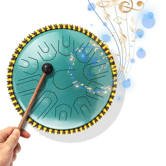 Steel Tongue Drum 15 Inch 21 Notes C Key Percussion Instrument Balmy Drum with Drum Mallets for Meditation Yoga Beginners Majors Family Friends Christmas Gift Handpan Drum