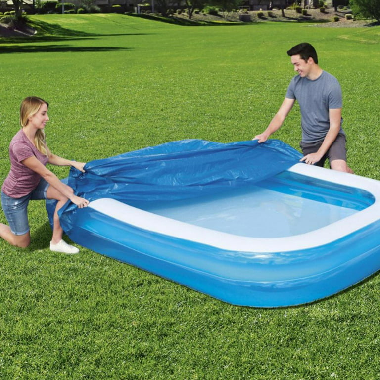 Rectangle Pool Cover with Elastic Rope, Pool Cover for Inflatable Pool, Rectangle Inflatable Pool Cover 120 inch x 729 inch Dustproof Waterproof