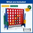 thumbnail image 3 of Costway 4-to-Score Giant Game Set 4-in-a-Row Connect Game with Net Storage Mesh Pocket for Kids & Adult Muticolor, 3 of 10