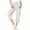 White, variant on Twczz Girls Capris with Pockets- Wide Leg Summer Elastic Waist Casual Kids Cargo Pants Blue Size 5-14