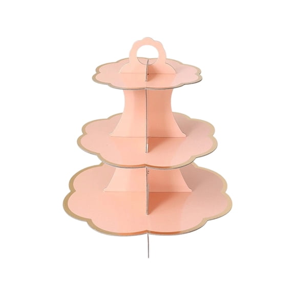 3-Tier Cardboard Cupcake Stand, Disposable Cake Stand for Party Dessert Display