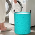 thumbnail image 5 of Sikiie water droplets Print Round Dirty Clothes Basket, Waterproof Standing Foldable Storage Basket, for Laundry Room, Bedroom, Bathroom Storage-Small, 5 of 6