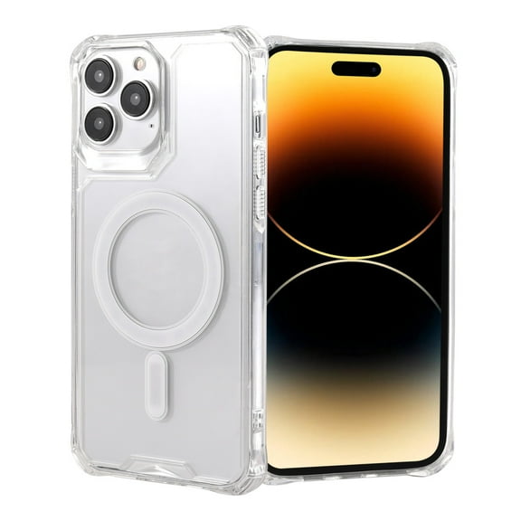For Apple iPhone 13 Pro Max (6.7") Transparent Clear Guard with MagSafe Compatible Thick Hybrid TPU Shockproof Corners Case Cover fit iPhone 13 Pro Max - Clear