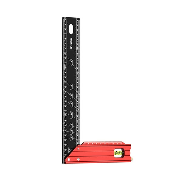 Carpenter Square with Retractable Foot Precisions Measuring Square Clear Scale for Stable & Accurate Angles Measurements