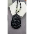 thumbnail image 2 of K-KED Jade Obsidian Dragon Charm Pendant Necklace Beads Cord Handmade Carved Gemstone, 2 of 9