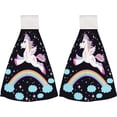 thumbnail image 2 of 1 Pcs Hanging Towels, Dish Towels Cute Unicorn Rainbow Absorbent Hand Towels with Hanging Loop Washcloth for Bathroom Kitchen, 2 of 7