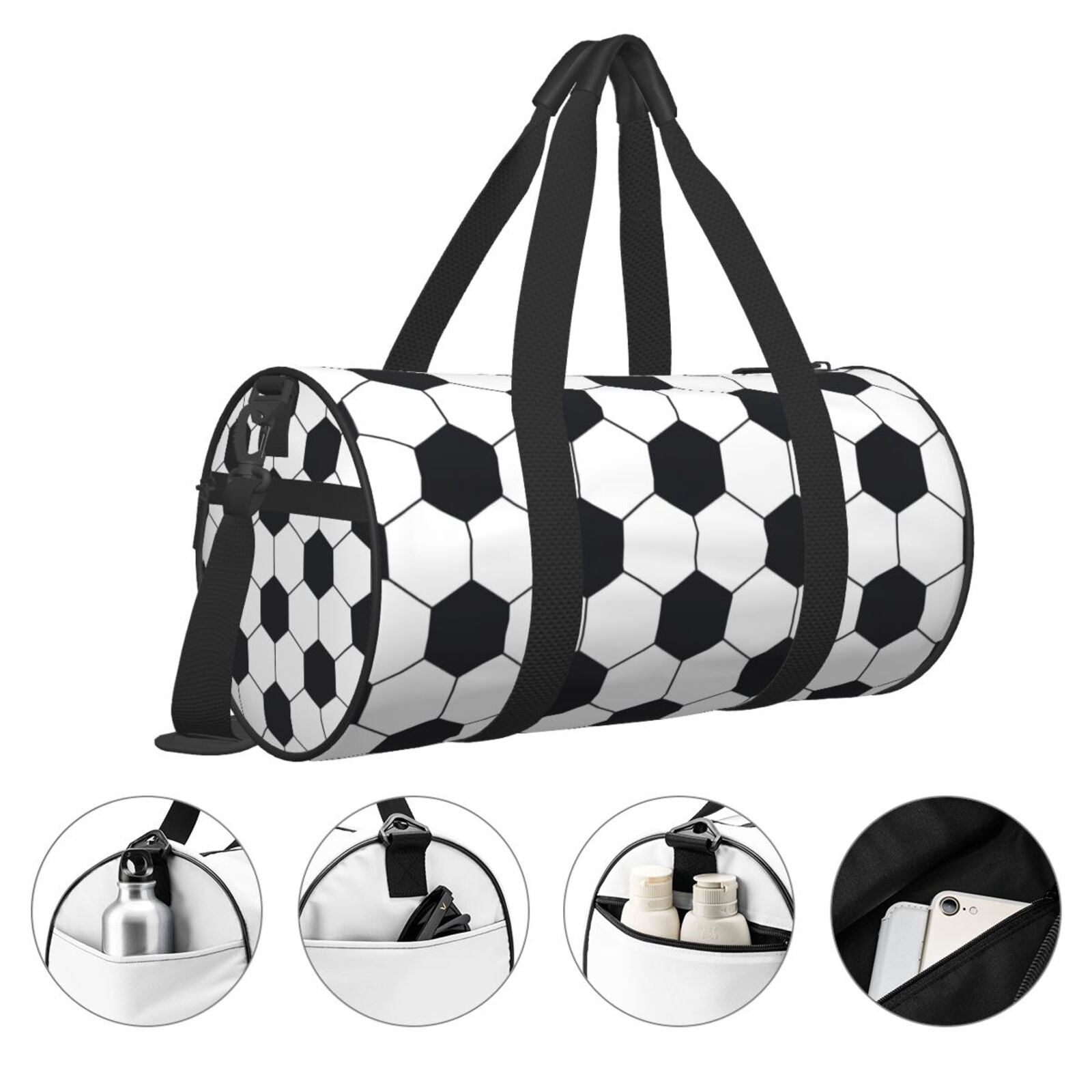 Vsdgher Soccer Ball 45L Foldable Duffel Bag, Sports Gym Bag,Overnight Bag, Portable Weekender Bag for Airplanes