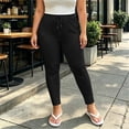 thumbnail image 2 of Lutiedan Plus Size Yoga Pants for Women High Waisted Stretchy Active Legging Casual Comfy Workout Jogger with Drawstring XL-4XL, 2 of 7