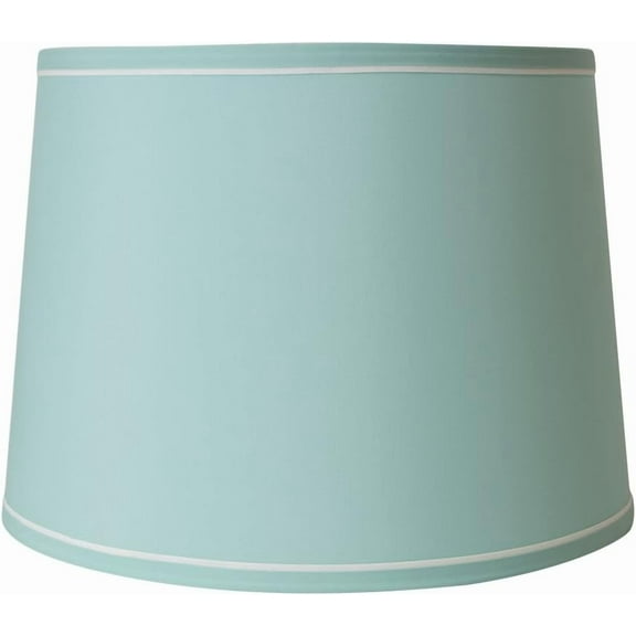 Urbanest French Drum with White Trim 12x14x10" Lampshade, Teal