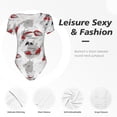 thumbnail image 4 of Bingfone Motif Poisson Koi Justaucorps à Col Rond pour Femmes, Bouton Pression Serré Manches Courtes, Adapté pour Fête, Sport, Usage Quotidien-TG, 4 of 7
