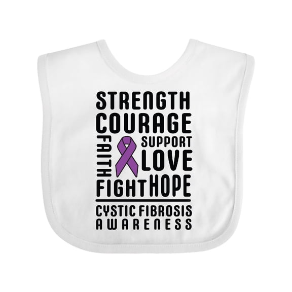 Inktastic Cystic Fibrosis Awareness Strength Courage Support Boys or Girls Baby Bib