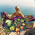 thumbnail image 5 of Holloyiver Microfiber Oversized Lightweight Beach Towel for Adults Kid, Reversible 30 x 60 Inch Extra Large Thin Quick Dry Sand Free Pool Towels for Travel Sport Camping Picnic Yoga Gym, 5 of 8