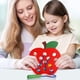 thumbnail image 3 of Juguete De Gusano Tejido Con Cordones De Manzana De Madera, Juguete De Viaje De Aprendizaje Divertido, Habilidad De Motor Fino, Regalo Educativo, Juguetes Para Niños Pequeños De 3 Años Jormftte WMZL-1329, 3 of 7