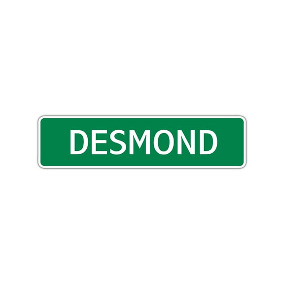 Desmond Boys Children Name Indoor Outdoor Letter Printed Label Kids Name Wall Plaque Decoration Aluminum Metal Sign 4"x13.5"