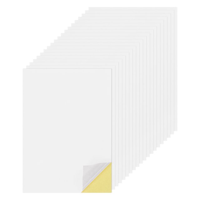 Unique Bargains 25 Sheets Printable Sticker Cardstock Paper, 8"x12" A4 Self Adhesive Sticker Backing CardStock Paper 250gsm White Matte