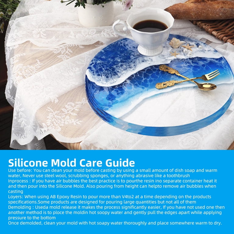 Table Protective Mold Silicone SNTIECR Large Rectangle - 16x12x2.4 Inch Epoxy Table Mold ...