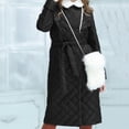 thumbnail image 6 of Black and Friday Clothing Sales Idoravan Women's Quilted Puffer Coat,Womens Winter Clothes Plus Size Warm Lapel Leather Cotton Coat Long Sleeve Jacket Black S, 6 of 6