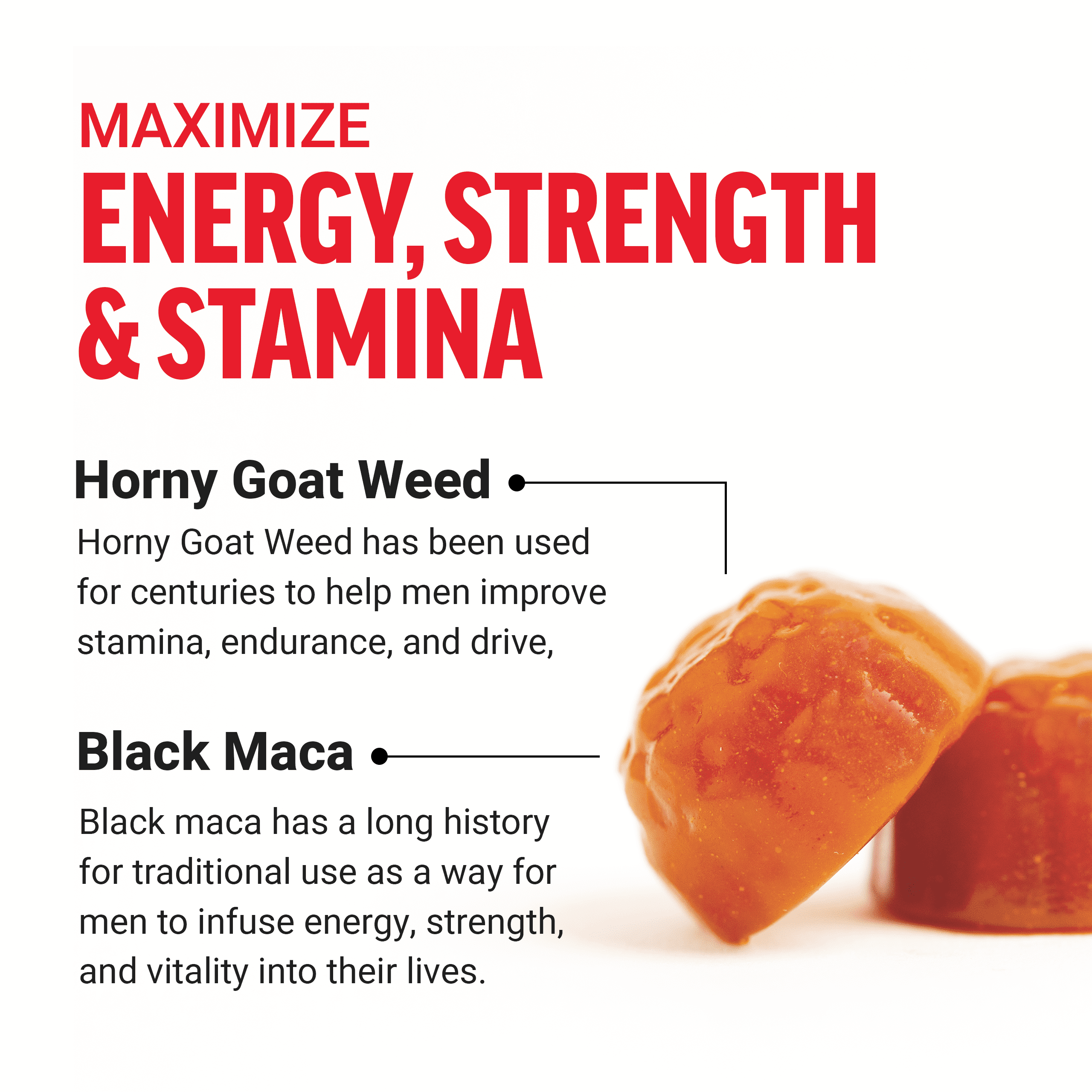 Force Factor Test X180 Gummies Testosterone Booster for Men with Tongkat Ali, Horny Goat Weed, Tribulus Terrestris, Fenugreek, and Black Maca, Testosterone Supplement for Men, Berry Punch, 60 Gummies