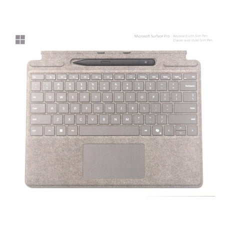 Microsoft - Surface Slim Pen (2nd Edition) and Pro Keyboard for Pro (11th Edition), Pro 9, and Pro 8 - Platinum