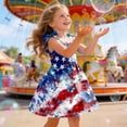 thumbnail image 5 of WUANDIXFA Fourth of July Dress Toddler 1T 2T 3T 4T 5T 6T Girls Independence Day Dress Fashionable and Casual Camisole Dress,Navy,4-5 Years, 5 of 5