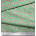 thumbnail image 2 of Soimoi Poly Georgette Fabric Grass & Flamingo Bird Print Fabric by The Yard 42 Inch Wide, 2 of 3
