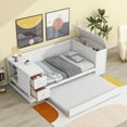 thumbnail image 5 of imerelez Twin Size Daybed with Storage Arms, Trundle and Charging Station, White, 5 of 9