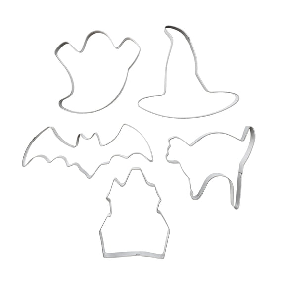 Cook with Color 5-Piece Halloween Cookie Cutter Set, Witch