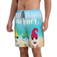thumbnail image 2 of Rocae Hello Summer Gnome 1 for Men's Beach Shorts Casual Elastic Waist Drawstring Summer Beach Shorts,S-3XL-XX-Large, 2 of 6