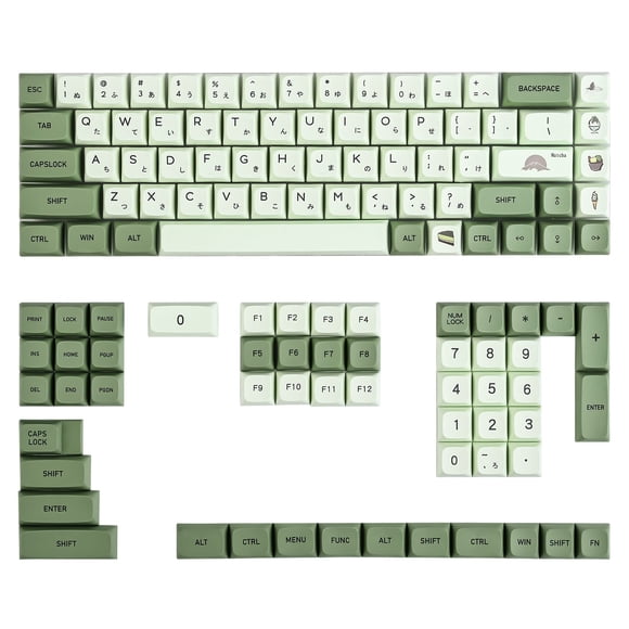 Set de Keycaps Ussixchare Matcha 122 Teclas PBT XDA Japonés