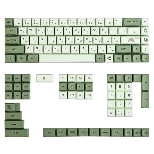 Set de Keycaps Ussixchare Matcha 122 Teclas PBT XDA Japonés