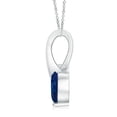 thumbnail image 2 of ANGARA Natural Heart-Shaped Sapphire Ribbon Pendant with Diamond in 14K White Gold for Women (Size-6mm) | September Birthstone, Anniversary, Jewelry Gift for Women | Natural Blue Sapphire Necklace, 2 of 9