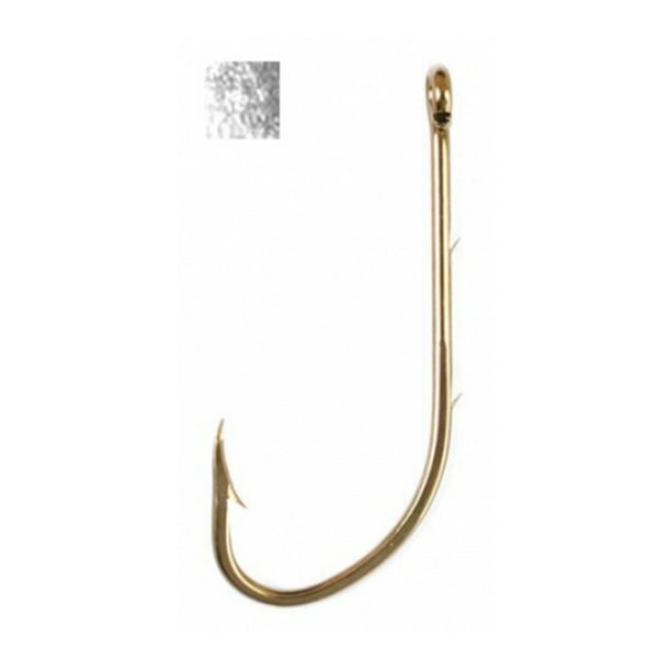 Eagle Claw Baitholder Down Eye 2-Slice Offset Hook, Nickel, Size 1/0 ...