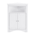 thumbnail image 4 of Tcbosik Corner Storage Cabinet, Farmhouse Accent Cabinet with Adjustable Shelf, Buffet Sideboard with 2 Doors for Kitchen, Living Room, Bathroom, White, 4 of 8