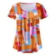 thumbnail image 5 of Gibobby Camiseta de Manga Corta con Cuello en V Camiseta suelta informal con cuello en V para mujer, blusa manga corta con estampado(Rosa,XL), 5 of 5