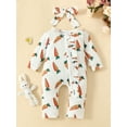 thumbnail image 3 of Bagilaanoe Newborn Baby Girl Easter Jumpsuit Carrot Print Long Sleeve Bodysuit + Headband 3M 6M 9M 12M 18M Infant Spring One Piece Romper, 3 of 9