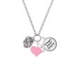 thumbnail image 2 of Delight Jewelry Silvertone Antiqued Woven Rope Spinner - Light Pink Heart Nurse Strong Zoe Necklace, 2 of 4