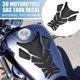 thumbnail image 2 of Calcomanía universal para tanque de gasolina de motocicleta 3D 7.76''x5.63'' Protector de almohadilla para tanque de combustible negro, 2 of 7