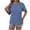 Navy, variant on Women's Waffle Knit Tops Summer Trendy Crew Neck Short Sleeve Shirts with Pocket Loose Solid Color Blouses (XL, Black)