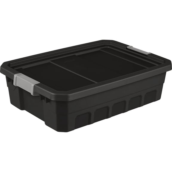6-pack Sterilite 10 Gallon Stackable Storage Tote - Rugged Industrial, Gray Lid - 6 Pack — Home & Garage Storage, Stackable Design