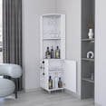 thumbnail image 2 of Miekor Furniture White Corner Bar Cabinet with Glass Holder and Wine Rack 05564, 2 of 7