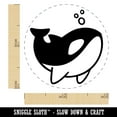 thumbnail image 2 of Sweet Kawaii Chibi Killer Whale Self-Inking Rubber Stamp Ink Stamper - Green Ink - Mini 1/2 Inch, 2 of 7
