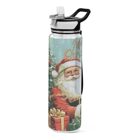 

Sports Water Bottle 1000ML Tritan Food Grade Clear Water Bottle Fitness Outdoor Sports Bike Kind Santa Claus Picture