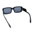 thumbnail image 6 of Womens Unique Exposed Side Lens Rectangular Plastic Mod Fashion Sunglasses All Black, 6 of 6
