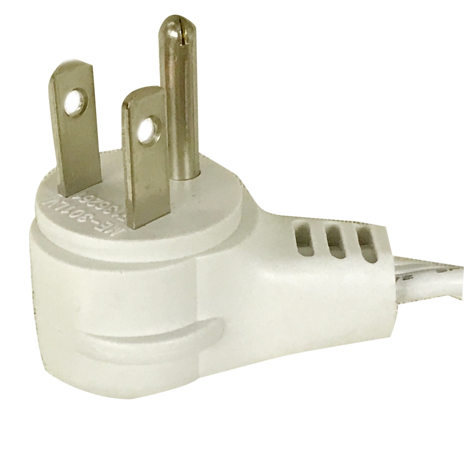 Royal Designs, Inc. Flat Plug Extension Cord for Indoor & Outdoor, 12 ft long, White, 6 Outlet Prong Grounded Wire UL Listed, Set of 2