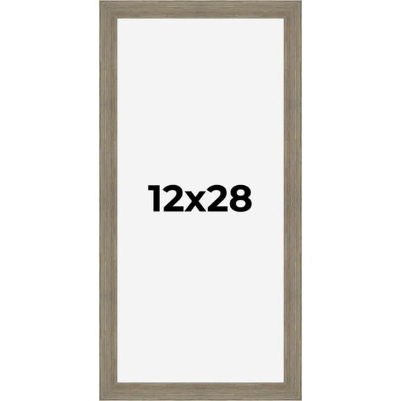 12x28 Frame Gray Barnwood Rustic Solid Wood Picture Frame | 1.5 Inch Moulding Width | Includes UV