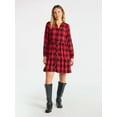 thumbnail image 2 of Time and Tru Women's Tiered Plaid Flannel Dress, Sizes XS – XXXL, 2 of 5