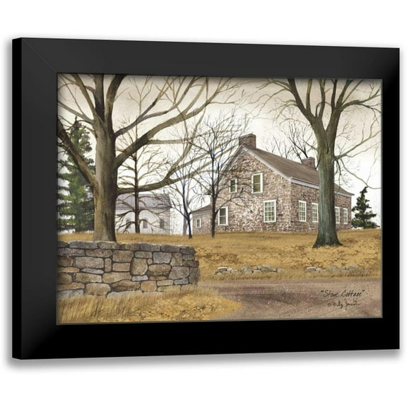 Jacobs, Billy 14x12 Black Modern Framed Museum Art Print Titled - Stone Cottage